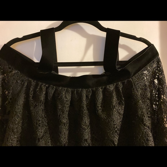 Vintage Lisa & Lucy Pull Over Off The Shoulder Blouse. Black Cotton Lace S - Picture 4 of 8